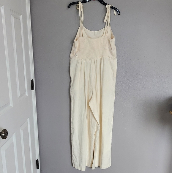 Old Navy Linen-Blend Tie-Shoulder Corset Cami Jumpsuit/  L - Picture 5 of 17